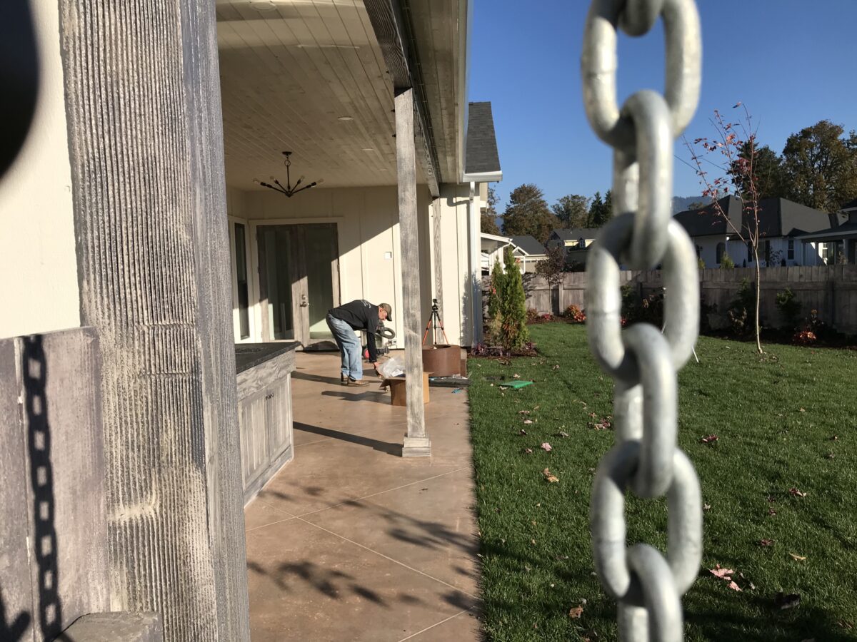 Gutter Chain and patio